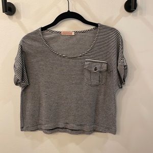 Pins and Needles Striped Crop Shirt Small